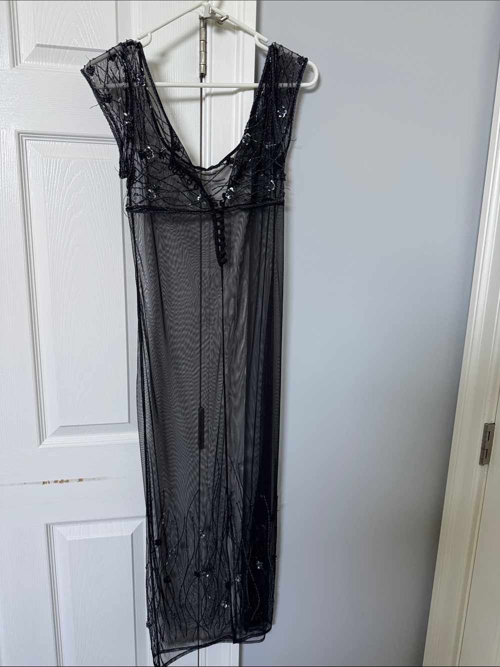 Sheer Black Beaded elegant cover-up size small